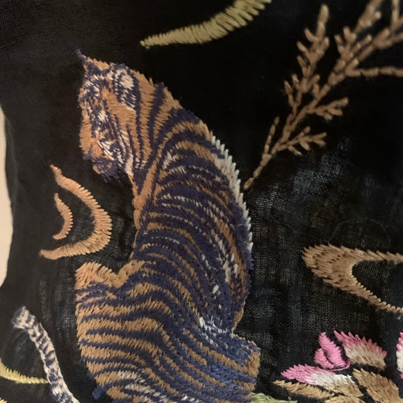 Johnny Was Maisie Embroidered Linen Blouse M - Picture 11 of 12